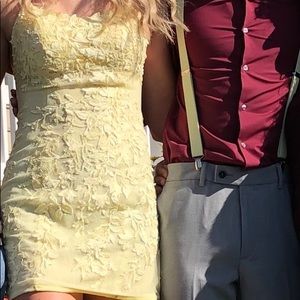 yellow sherri hill homecoming/formal dress